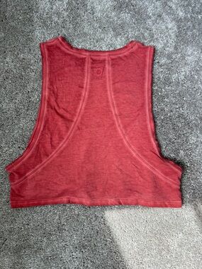 lululemon athletica Coral Red rust Cropped Muscle Tank